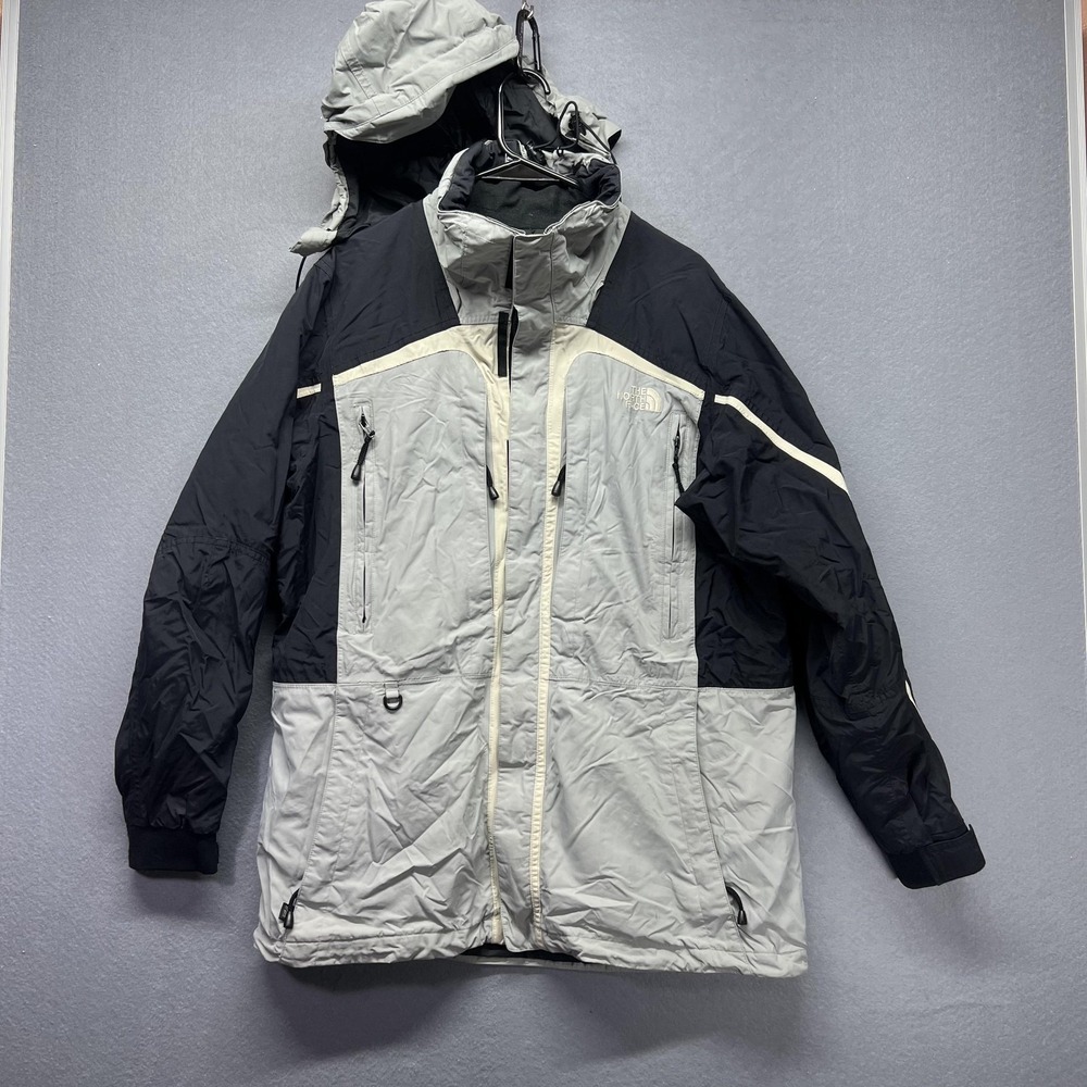 The North Face Jacket Mens Medium Gray HyVent Ski Parka Hooded Full Zip Outdoor